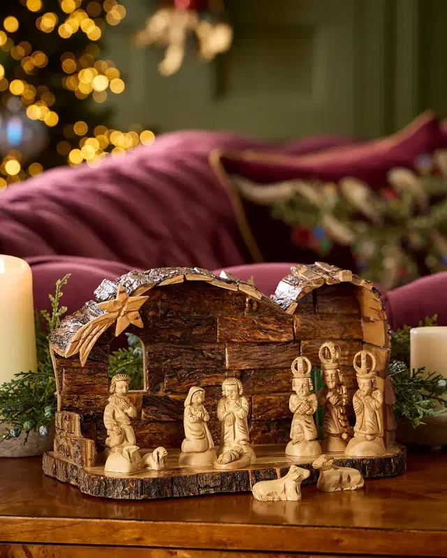 Bethlehem Star Olive Wood Nativity Set