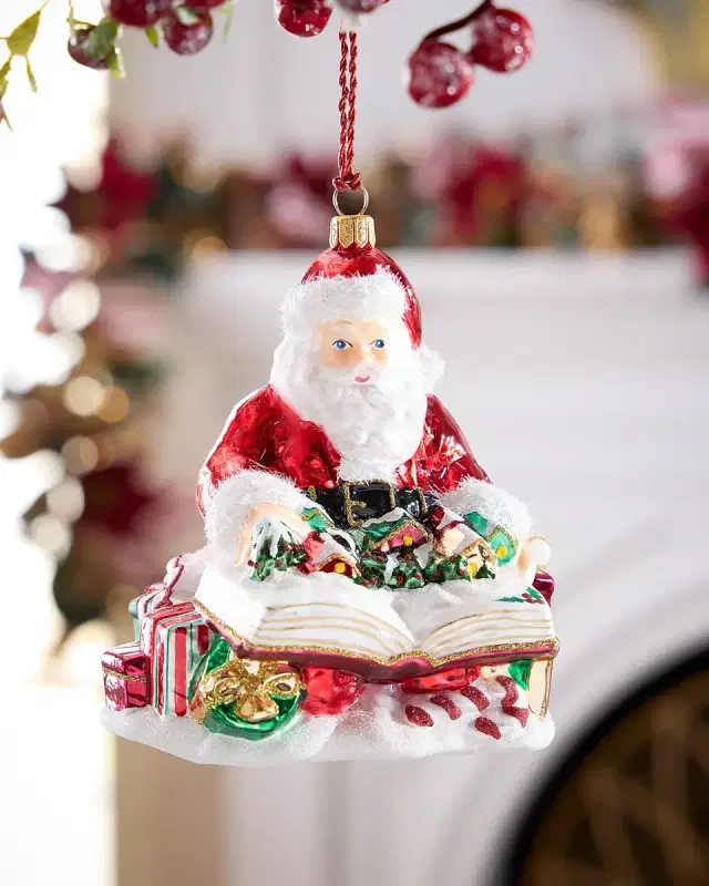 Exclusive Santa with Book Christmas Ornament