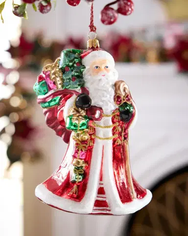 Exclusive Santa with Sack of Presents Christmas Ornament | Thumbnail 1