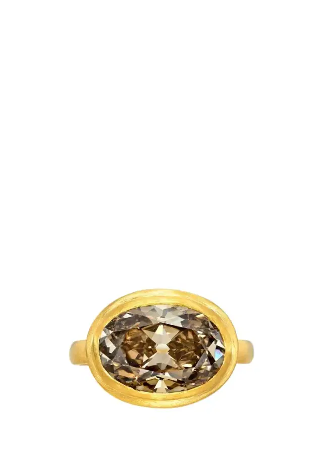 DARIUS One-of-a-Kind 18K Orange-Brown Diamond Ziggurat Ring