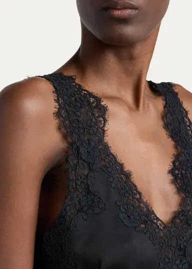 Stella McCartney V-Neck Lace-Trim Satin Sleeveless Top | Thumbnail 5 Stella McCartney V-Neck Lace-Trim Satin Sleeveless Top | Thumbnail 5