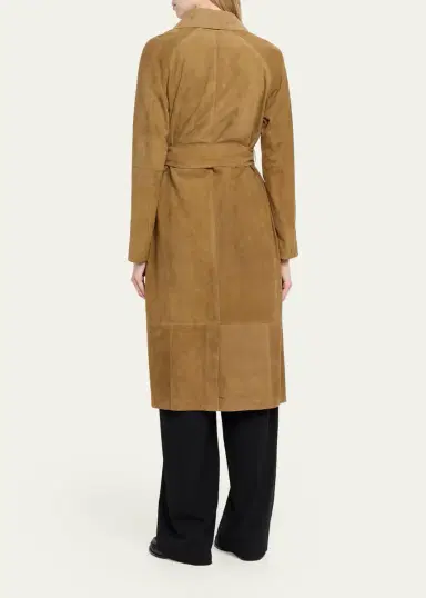 ARMA Yava Wrap-Front Lambskin Suede Coat | Thumbnail 3 ARMA Yava Wrap-Front Lambskin Suede Coat | Thumbnail 3