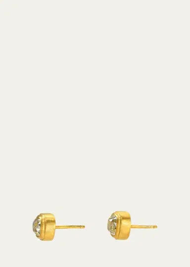 DARIUS 18K Antique Old-Mine Diamond Ziggurat Stud Earrings | Thumbnail 2