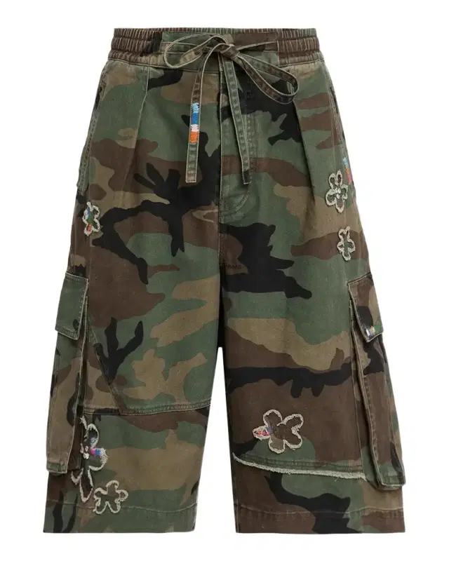 Nahmias Floral-Appliqué Camo Cargo Shorts