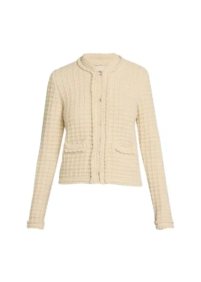 Isabel Marant Hortense Windowpane Knit Collarless Jacket