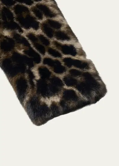 MOLO Girl's Hera Leopard Faux Fur Jacket, Size 4-7 | Thumbnail 4