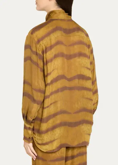 Frame The Silk Oversized Tie-Neck Shirt | Thumbnail 3 Frame The Silk Oversized Tie-Neck Shirt | Thumbnail 3