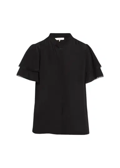 Frame Arcadia Silk Short-Sleeve Top | Thumbnail 1 Frame Arcadia Silk Short-Sleeve Top | Thumbnail 1