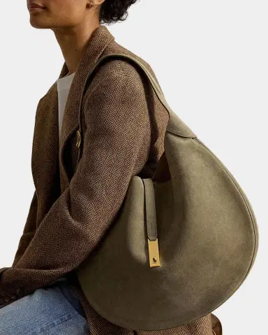 Polo Ralph Lauren Polo ID Large Suede Shoulder Bag | Thumbnail 2 Polo Ralph Lauren Polo ID Large Suede Shoulder Bag | Thumbnail 2