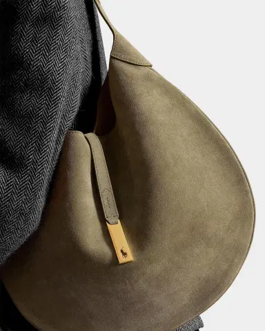 Polo Ralph Lauren Polo ID Large Suede Shoulder Bag | Thumbnail 6 Polo Ralph Lauren Polo ID Large Suede Shoulder Bag | Thumbnail 6