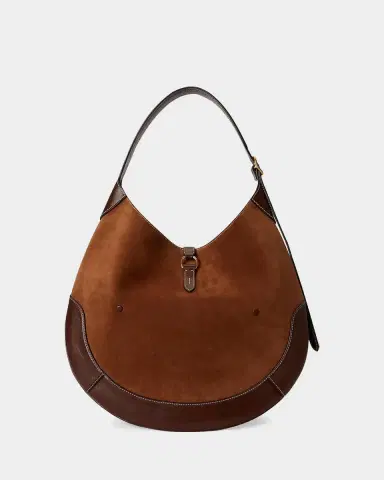 Polo Ralph Lauren Polo ID Large Suede Shoulder Bag | Thumbnail 3 Polo Ralph Lauren Polo ID Large Suede Shoulder Bag | Thumbnail 3