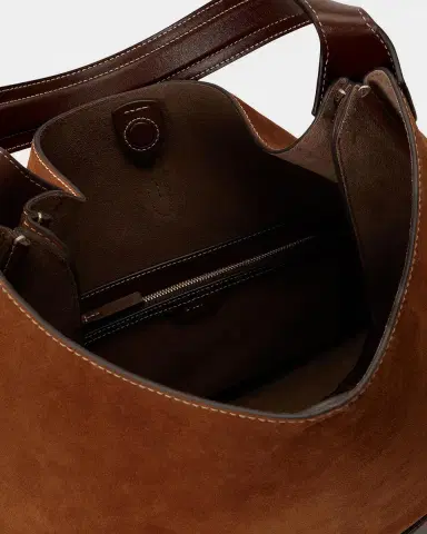 Polo Ralph Lauren Polo ID Large Suede Shoulder Bag | Thumbnail 4 Polo Ralph Lauren Polo ID Large Suede Shoulder Bag | Thumbnail 4