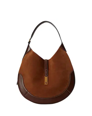 Polo Ralph Lauren Polo ID Large Suede Shoulder Bag | Thumbnail 1 Polo Ralph Lauren Polo ID Large Suede Shoulder Bag | Thumbnail 1