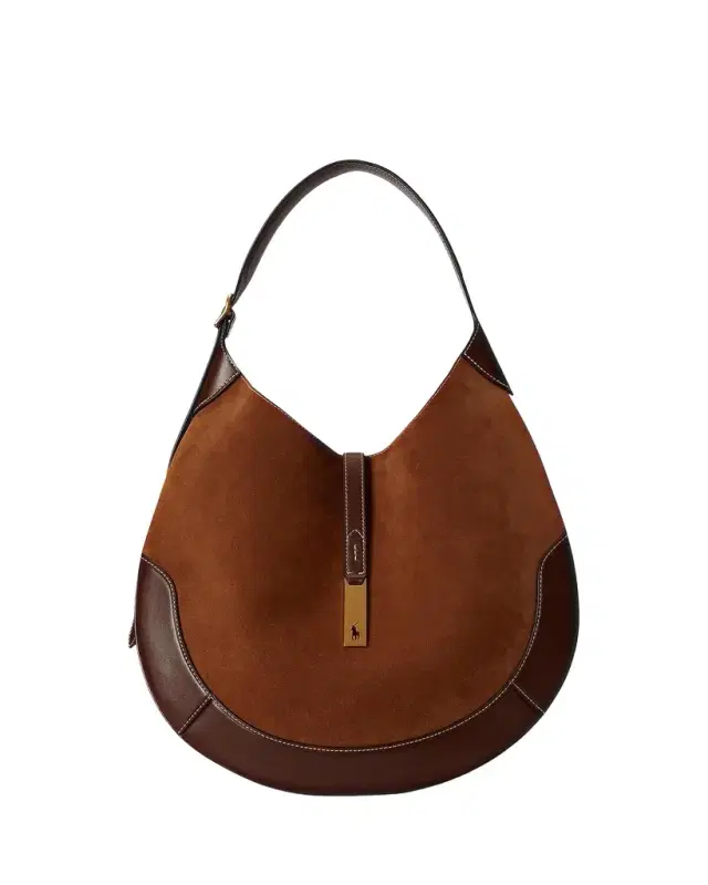Polo Ralph Lauren Polo ID Large Suede Shoulder Bag