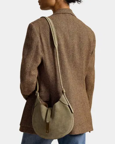 Polo Ralph Lauren Polo ID Small Suede Shoulder Bag | Thumbnail 5 Polo Ralph Lauren Polo ID Small Suede Shoulder Bag | Thumbnail 5