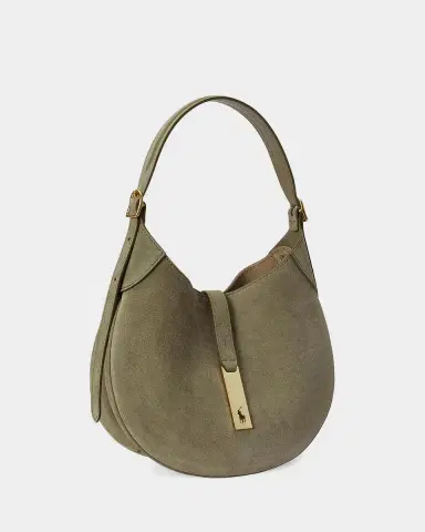 Polo Ralph Lauren Polo ID Small Suede Shoulder Bag | Thumbnail 6 Polo Ralph Lauren Polo ID Small Suede Shoulder Bag | Thumbnail 6