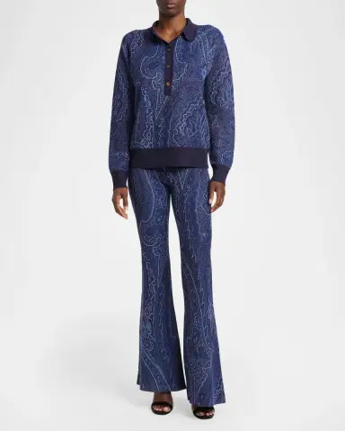 Etro Paisley Wool-Cashmere Polo Sweater | Thumbnail 2