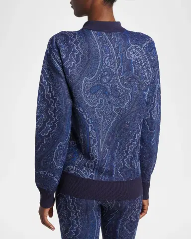 Etro Paisley Wool-Cashmere Polo Sweater | Thumbnail 3