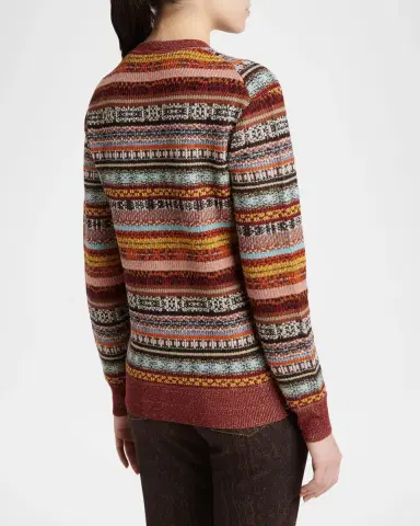Etro Fair-Isle Wool-Blend Crewneck Sweater | Thumbnail 3 Etro Fair-Isle Wool-Blend Crewneck Sweater | Thumbnail 3