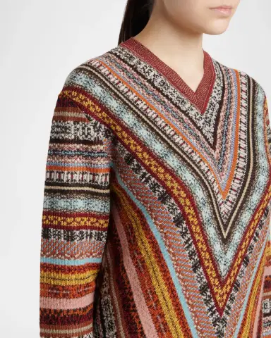 Etro Fair-Isle Wool-Blend Crewneck Sweater | Thumbnail 5 Etro Fair-Isle Wool-Blend Crewneck Sweater | Thumbnail 5