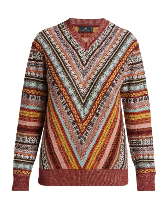 Etro Fair-Isle Wool-Blend Crewneck Sweater