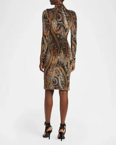 Etro Paisley Mock-Neck Knee-Length Dress | Thumbnail 3
