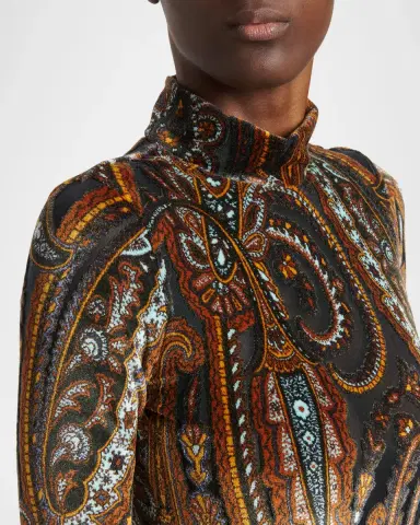 Etro Paisley Mock-Neck Knee-Length Dress | Thumbnail 5