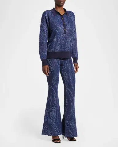 Etro Paisley Knit Flare Trousers | Thumbnail 2