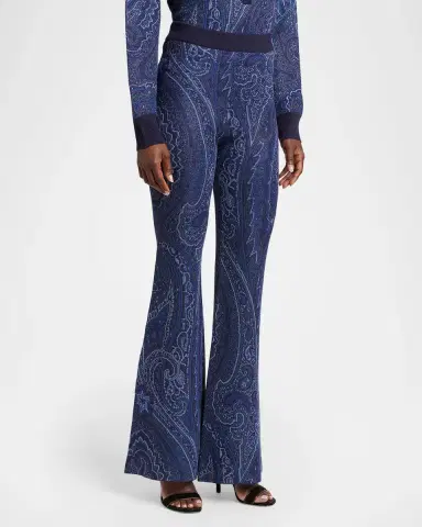 Etro Paisley Knit Flare Trousers | Thumbnail 4
