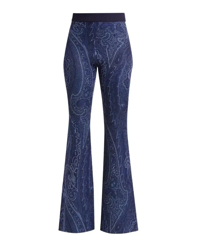 Etro Paisley Knit Flare Trousers