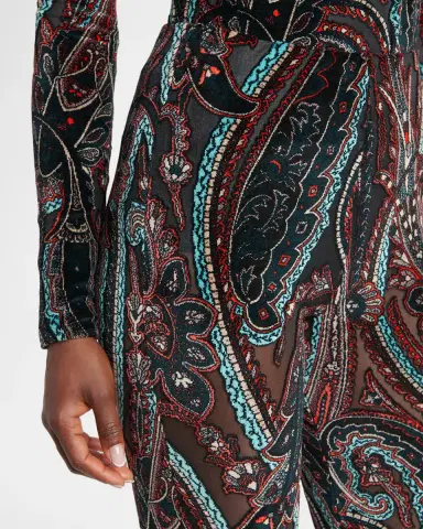 Etro Paisley Velvet Burnout Flare Pants | Thumbnail 5