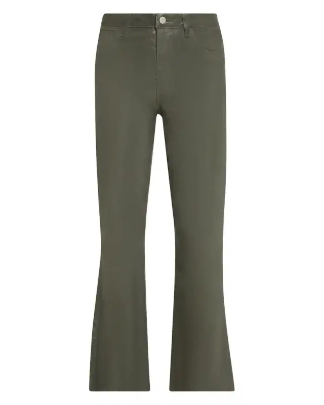 L'Agence Kendra High-Rise Coated Crop Flare Jeans