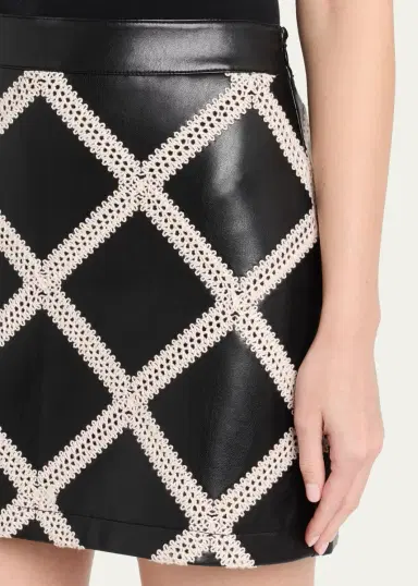 Cinq à Sept Audree Faux-Leather Mini Skirt | Thumbnail 5
