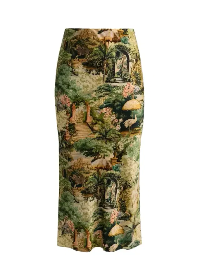 Alice + Olivia Maeve Tapestry Slip Skirt