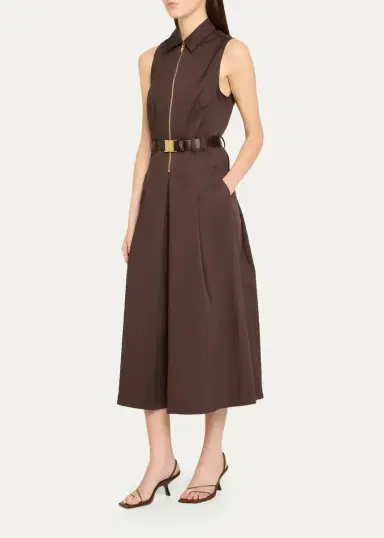 L'Agence Kolton Sleeveless Belted Midi Dress | Thumbnail 4