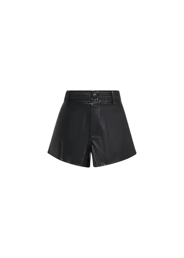 L'Agence Virelle Braided-Waistband Faux-Leather Shorts