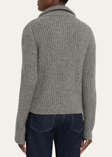Nili Lotan Arlen Funnel-Neck Wool-Blend Knit Cardigan | Thumbnail 3 Nili Lotan Arlen Funnel-Neck Wool-Blend Knit Cardigan | Thumbnail 3