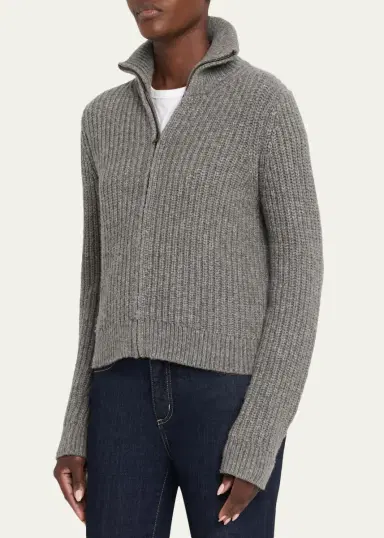 Nili Lotan Arlen Funnel-Neck Wool-Blend Knit Cardigan | Thumbnail 4 Nili Lotan Arlen Funnel-Neck Wool-Blend Knit Cardigan | Thumbnail 4