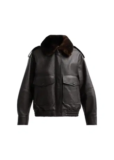 Loulou de Saison Russo Lamb Shearling Collar & Leather Military Jacket | Thumbnail 1 Loulou de Saison Russo Lamb Shearling Collar & Leather Military Jacket | Thumbnail 1
