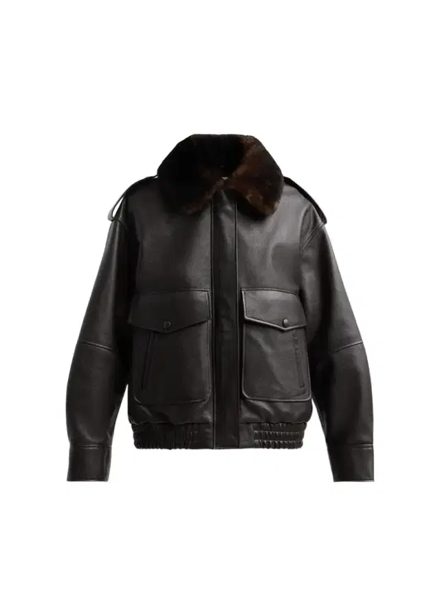 Loulou de Saison Russo Lamb Shearling Collar & Leather Military Jacket