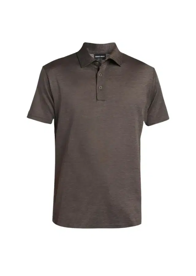 Giorgio Armani Men's Silk and Cotton Heathered Polo Shirt