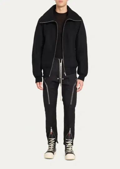 Rick Owens Men's Zipped-Trim Drawstring Joggers | Thumbnail 2