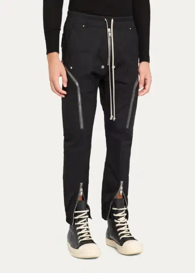 Rick Owens Men's Zipped-Trim Drawstring Joggers | Thumbnail 4