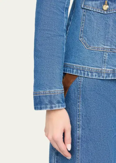 Cinq à Sept Katniss Suede Collar Denim Jacket | Thumbnail 5