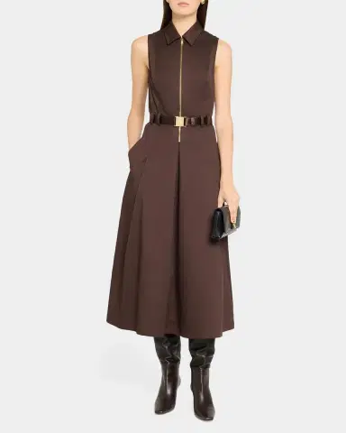 L'Agence Kolton Sleeveless Belted Midi Dress | Thumbnail 2