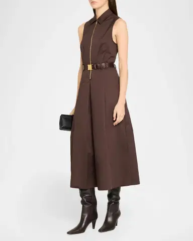 L'Agence Kolton Sleeveless Belted Midi Dress | Thumbnail 4