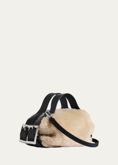 Simone Rocha Mini Leather-Trim Faux Fur Shoulder Bag | Thumbnail 2 Simone Rocha Mini Leather-Trim Faux Fur Shoulder Bag | Thumbnail 2
