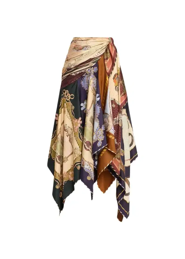 Zimmermann Valiant Draped Silk Scarf Skirt