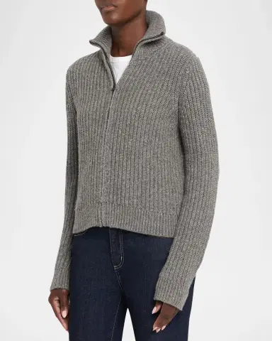 Nili Lotan Arlen Funnel-Neck Wool-Blend Knit Cardigan | Thumbnail 4 Nili Lotan Arlen Funnel-Neck Wool-Blend Knit Cardigan | Thumbnail 4