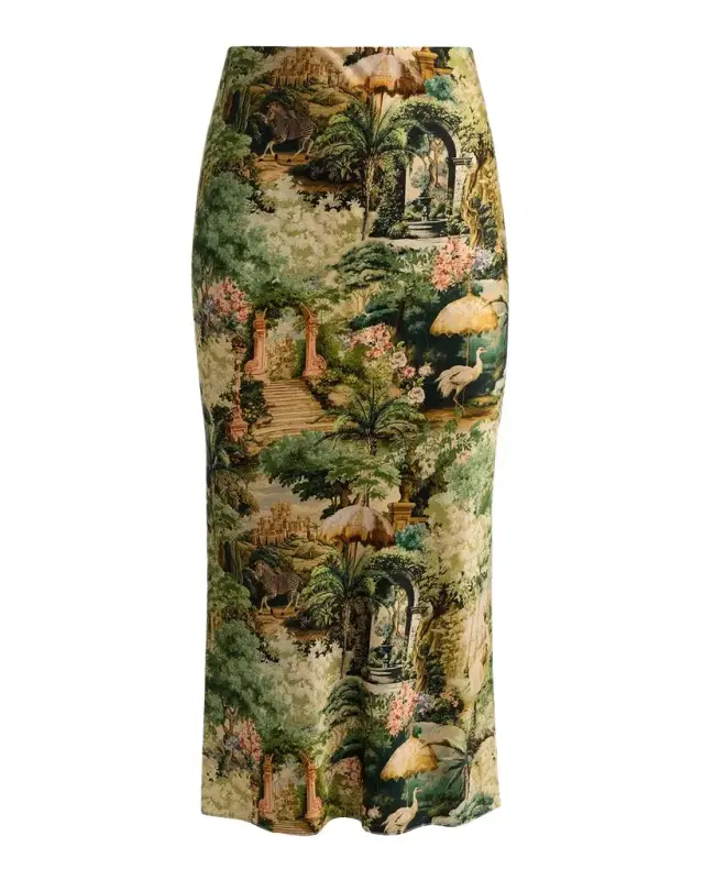 Alice + Olivia Maeve Tapestry Slip Skirt